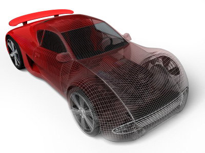 CAD drawing-image of a sports car