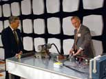 U.S. Secretary of Energy, Steven Chu, and Prof. Todd Hubing in the Clemson Vehicular Electronics Lab - November 2009