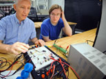 Prof. Hubing and Nathan Reed in CGEC Electronics Lab