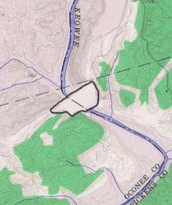 topo map closeup of jocassee