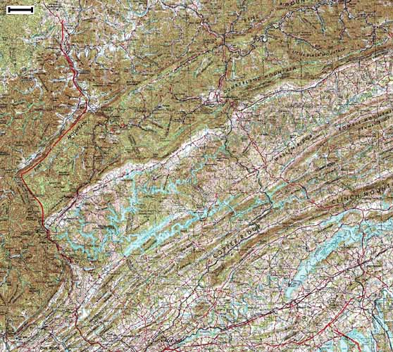 Cumberland Escarpment, TN (Topo Map)
