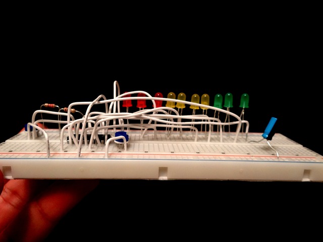 The Connections on Breadboard Angle 1