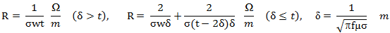equations for calculating the resistance per unit length