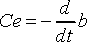 C sub e equals minus db dt