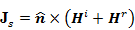J sub s equals n hat cross (H sup i plus H sup r)