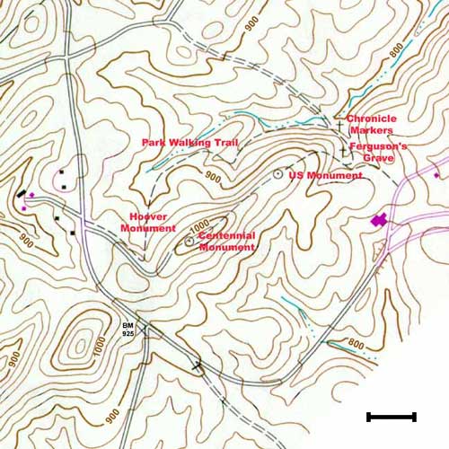 Kings Mountain national millitary park map