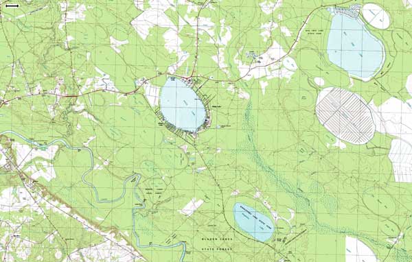 Bladen Lakes, NC - topo map